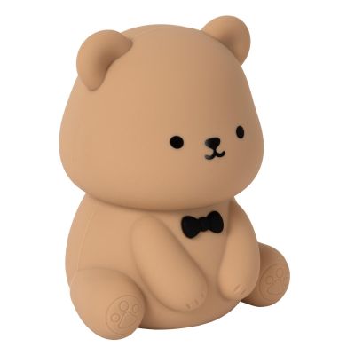 Lucide PINCHA BEAR - Rechargeable Table lamp Children - Battery pack- LED 3 StepDim - 1x0,5W 2100K - Rgb - Brown